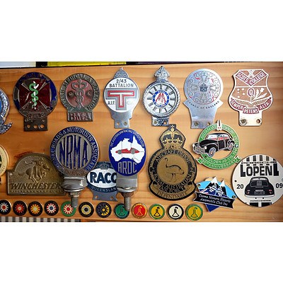 Large Group of Automotive Badges