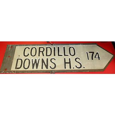 Vintage Cordilo Downs Sign