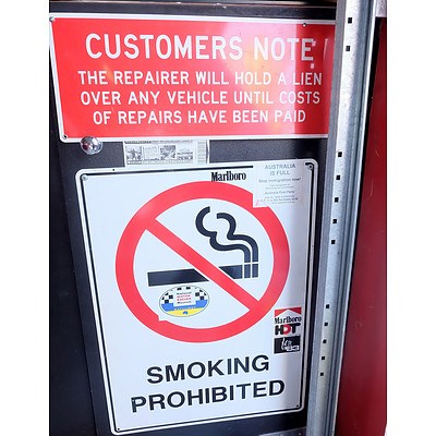 Group of Modern Tin Signs, Automotive Fridge Magnets and More