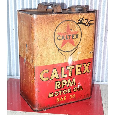 Vintage Caltex 1 Gallon Motor Oil Drum
