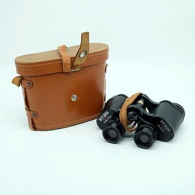 Pair of Watchman 8x30 Binoculars with Original Leather Carry Case