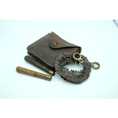 Antique Francis Wood & Son Hand Saw with Original Leather Pouch Circa 1918