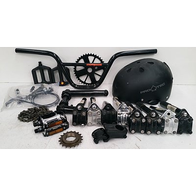 Bmx Bike Parts Lot Including Oldschool Stems, 3pc Cranks and more.