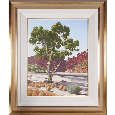 Lawrence J. Starkey (1959-) The Reds of Glen Helen, Oil on Board