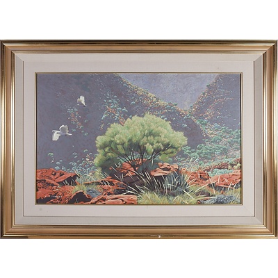 Lawrence J. Starkey (1959-) Shadows Kings Canyon, Oil on Board