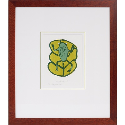 Kay Creek (1949-) Frog on a Leaf 2007, Screenprint Edition 21/50