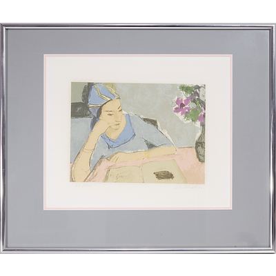 Aldo Salvadori (Italian 1905-2002) Woman Reading a Book, Lithograph Edition 35/200