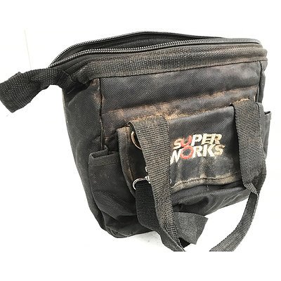 Super Works Tool Bag with 2 Super Works Pneumatic Nail Guns