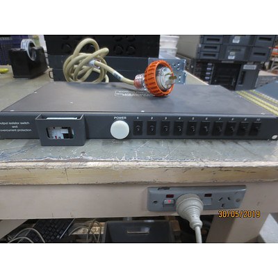 Tandberg TV -1U IEC320 10 WAY FLT Output Isolator Switch & Overcurrent Protection