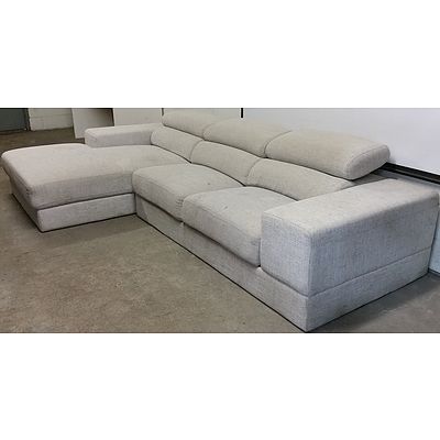 Contemporary Three Seater Chaise Lounge