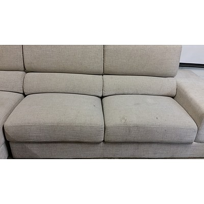 Contemporary Three Seater Chaise Lounge