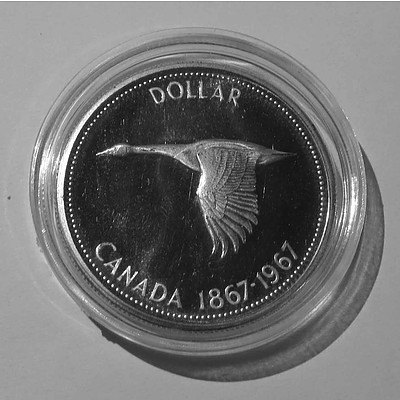 Canada PROOF Sillver Dollar 1967 Canadian Goose in Flight