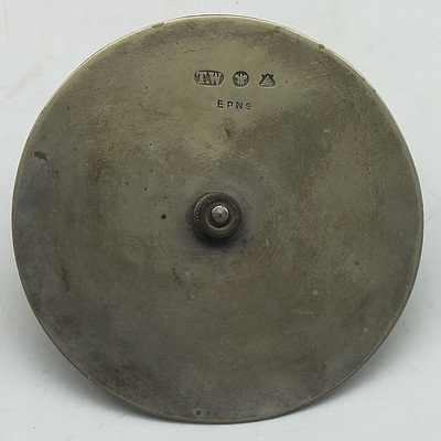 Late Victorian Hand Painted Biscuit Barrel With Silver Plated Lid