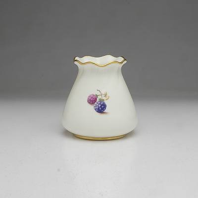 Platt Hand Painted Fruit Royal Worcester Vase with Peaches and Grapes, G957