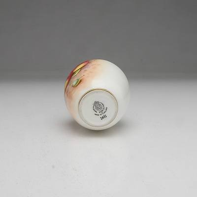 Frank Roberts Hand Painted Fruit Royal Worcester Vase with Peaches and Grapes, 1491