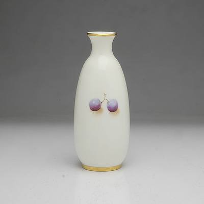 Frank Roberts Hand Painted Fruit Royal Worcester Vase with Apples and Plums, 2491