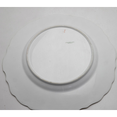 Four Antique Copland Hand Painted Plates and a Matching Comport