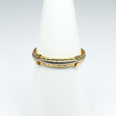 18ct Yellow Gold Two Tone Wedding Ring