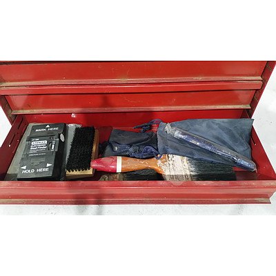 Rota Ranger Three Drawer Toolbox and Various Tools