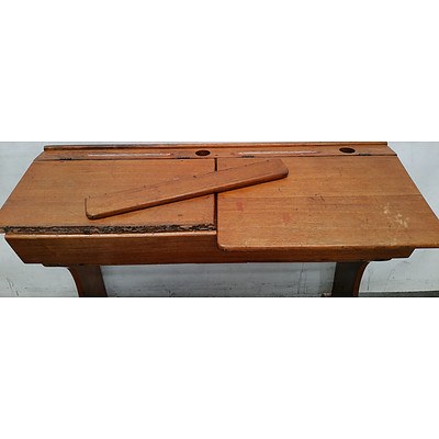 Vintage Tasmanian Oak School Desk