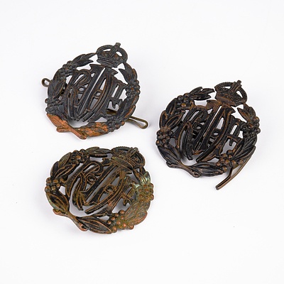 Three Vintage RAAF Badges - Circa WW II