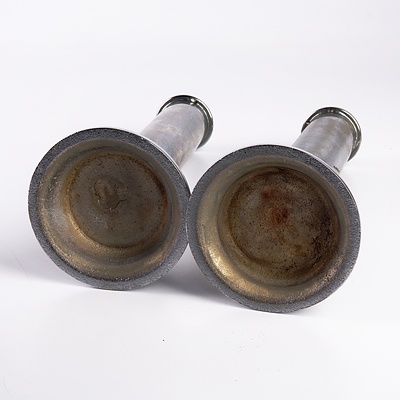 Pair of Chromed Trench Art Vases (2)
