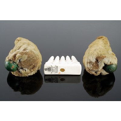 Vintage Arcadian Purley Porcelain Bullet Clip ( Rd No 537548) and Two Small Antique Koalas (3)