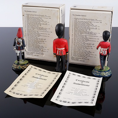 Two Vintage Chas C Stadden Studios Hand Painted Military Figurines in Original Boxes