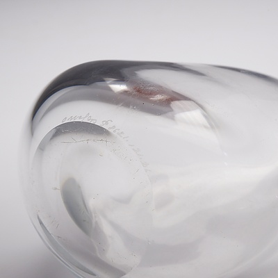 Vintage Orrefors Glass Decanter with Cat Formed Stopper, Designed by Sven Palmqvis