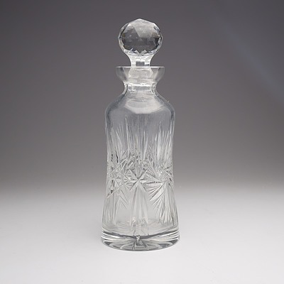 Heavy Victorian Cut Crystal Decanter