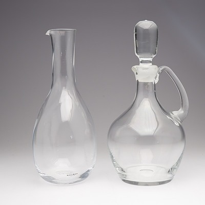 Kosta Boda Crystal Wine Carafe and Another Decanter