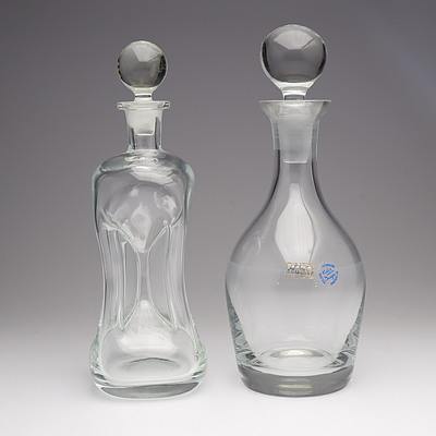 Polish Krosno Crystal Decanter and Another Crystal Decanter