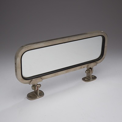 Vintage Chrome Bordered Rear Vision Mirror