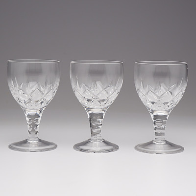 Three Stuart Crystal Wine Glasses