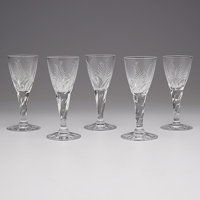 Two Sets of Six Stuart Crystal Port Glasses
