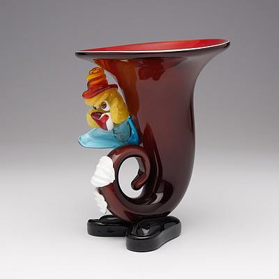 Murano Clown Glass Vase
