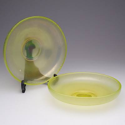 Pair of WMF Ikora Uranium Glass Bowls