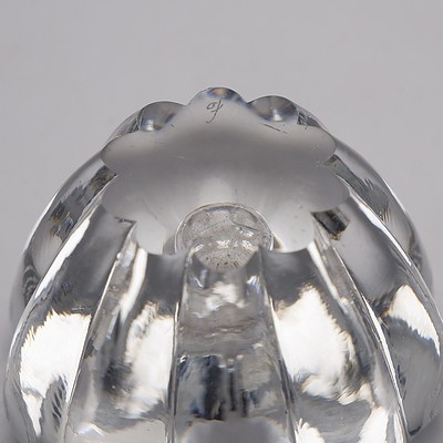 Orrefors Crystal Vase and Three Orrefors Crystal Candle Sticks