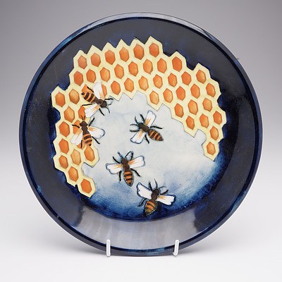 Moorcroft Honeycomb Plate, Designed by Philip Richardson, Circa 1987