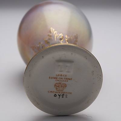 Crown Devon Urn Hand Painted with Cranes by A. Marsh, Early 20th Century