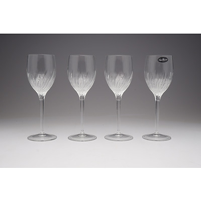 Set of Four Crystal Luigi Bormioli Wine Goblets