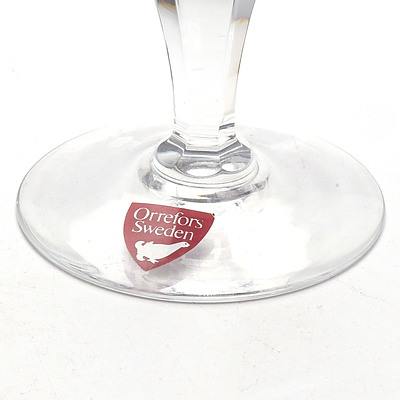 Five Orrefors Cut Crystal Port Glasses