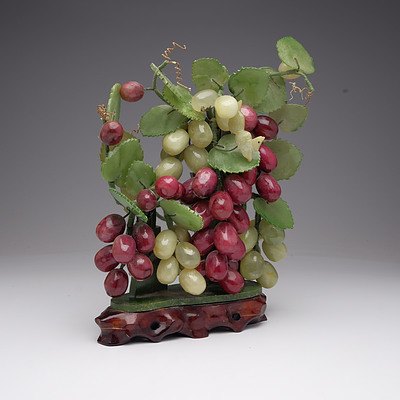 Chinese Hardstone Grape Vines, Including Serpentine 