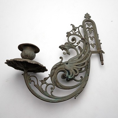Pair of Bronze Art Nouveau Griffin Wall Sconces