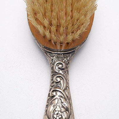 Two Monogrammed Sterling Silver Handled Brushes, Levi & Salaman, Birmingham, 1903 and W I Broadway & Co, Birmingham, 1961