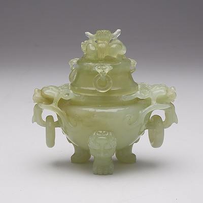 Chinese Carved Serpentine Censer, 20th Century