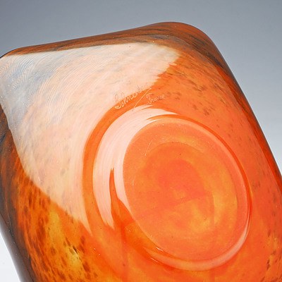 Schneider Le Verre Francais Cased and Internally Decorated Glass Bowl Circa 1925