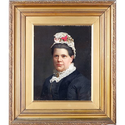 H Baynton (19th C) Portrait of a Woman, Oil on Board