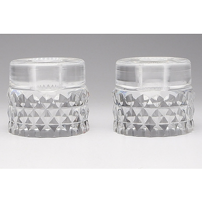Two Vintage Orrefors Crystal Candle Holders