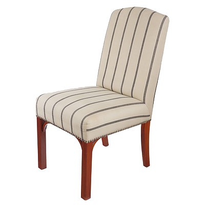Set of Eight Contemporary High Back Upholstered Chairs in the Georgian Style